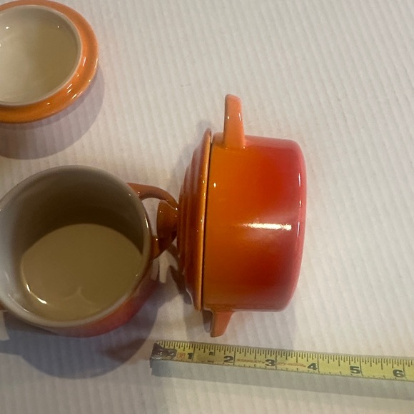 NWOT Le Creuset light and darker Orange Mini Cocotte Set of 2 great for baking - Picture 6 of 7